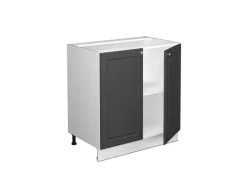 Vicco Spülenunterschrank Fame-Line Anthrazit-Gold/Weiß 80 cm mit Regal AP Anthrazit