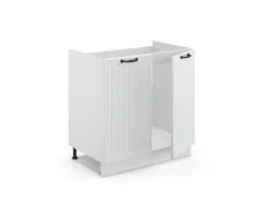 Vicco Spülenunterschrank Fame-Line Weiß Landhaus/Weiß 80 cm ohne Arbeitsplatte