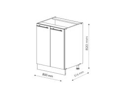Vicco Spülenunterschrank Fame-Line Weiß Landhaus/Weiß 80 cm mit Regal AP Anthrazit
