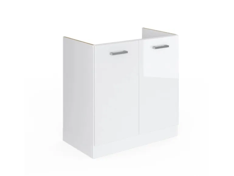 Vicco Spülenunterschrank R-Line Weiß Hochglanz/Weiß 80 cm ohne Arbeitsplatte