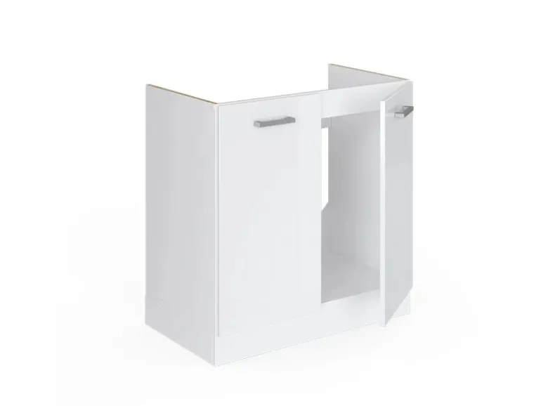 Vicco Spülenunterschrank R-Line Weiß Hochglanz/Weiß 80 cm ohne Arbeitsplatte