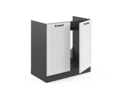 Vicco Spülenunterschrank R-Line Weiß Landhaus/Anthrazit 80 cm ohne Arbeitsplatte