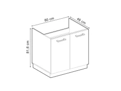 Vicco Spülenunterschrank R-Line Schwarz Beton/Anthrazit 80 cm ohne Arbeitsplatte