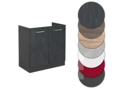 Vicco Spülenunterschrank R-Line Schwarz Beton/Anthrazit 80 cm ohne Arbeitsplatte