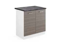 Vicco Spülenunterschrank R-Line Küchenunterschrank für die Spüle Grau/Weiß 80 cm AP Anthrazit