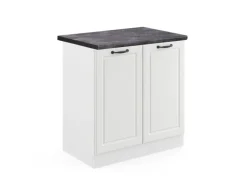 Vicco Spülenunterschrank R-Line Weiß Landhaus/Weiß 80 cm AP Anthrazit