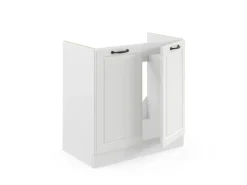 Vicco Spülenunterschrank R-Line Weiß Landhaus/Weiß 80 cm AP Anthrazit