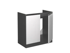 Vicco Spülenunterschrank R-Line Küchenunterschrank für die Spüle Weiß/Anthrazit 80 cm AP Eiche