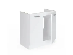 Vicco Spülenunterschrank R-Line Küchenunterschrank für die Spüle Weiß Hochglanz/Weiß 80 cm AP Eiche