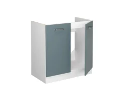 Vicco Spülenunterschrank R-Line Blau-Grau/Weiß 80 cm ohne Arbeitsplatte
