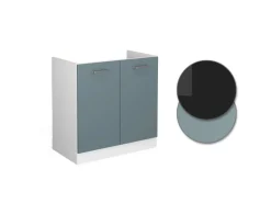 Vicco Spülenunterschrank R-Line Blau-Grau/Weiß 80 cm ohne Arbeitsplatte