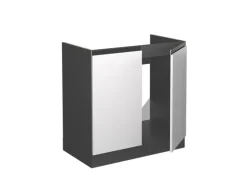 Vicco Spülenunterschrank R-Line Weiß/Anthrazit 80 cm J-Shape ohne Arbeitsplatte