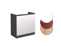 Vicco Spülenunterschrank R-Line Weiß/Anthrazit 80 cm J-Shape ohne Arbeitsplatte