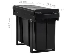 vidaXL Abfüllbehälter für Küchenschrank Ausziehbar Sofü-Close 36 L 664471