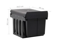 vidaXL Abfüllbehälter für Küchenschrank Ausziehbar Sofü-Close 48 L 664473