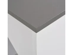 vidaXL Bartisch mit Schrank Weiß 115x59x200 cm mit Grau-Tischplatte