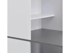 vidaXL Bartisch mit Schrank Weiß 115x59x200 cm mit Grau-Tischplatte