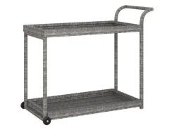 vidaXL Barwagen Grau 100x45x83 cm Poly Rattan