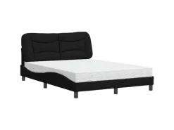 vidaXL Bett mit Matratze Schwarz 140x200 cm Stoff Modell 12007275