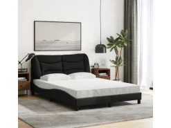 vidaXL Bett mit Matratze Schwarz 140x200 cm Stoff Modell 12007275