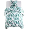 vidaXL Bettwäsche-Set Blätter Grün 140x200/60x70 cm 133465