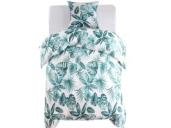 vidaXL Bettwäsche-Set Blätter Grün 140x200/60x70 cm 133465