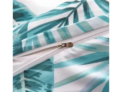 vidaXL Bettwäsche-Set Blätter Grün 140x200/60x70 cm 133465