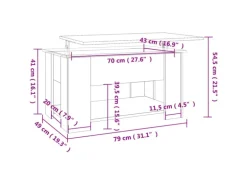 vidaXL Couchtisch Weiß 79x49x41 cm Holzwerkstoff 809710