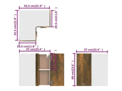 vidaXL Eck-Hängeschrank Räuchereiche 57x57x60 cm Holzwerkstoff