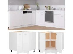 vidaXL Eckunterschrank Weiß 75,5x75,5x80,5 cm Holzwerkstoff
