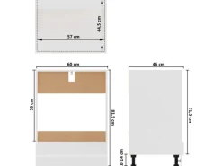 vidaXL Herdumbauschrank Weiß 60x46x81,5 cm Holzwerkstoff