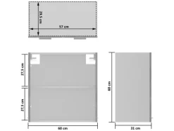 vidaXL Hängeglasschrank Betongrau 60x31x60 cm Holzwerkstoff