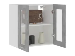 vidaXL Hängeglasschrank Betongrau 60x31x60 cm Holzwerkstoff