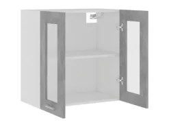 vidaXL Hängeglasschrank Betongrau 60x31x60 cm Holzwerkstoff