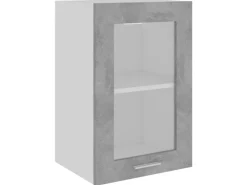 vidaXL Hängeglasschrank Betongrau 40x31x60 cm Holzwerkstoff