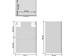 vidaXL Hängeglasschrank Betongrau 40x31x60 cm Holzwerkstoff