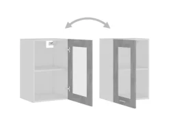 vidaXL Hängeglasschrank Betongrau 40x31x60 cm Holzwerkstoff