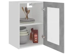 vidaXL Hängeglasschrank Betongrau 40x31x60 cm Holzwerkstoff