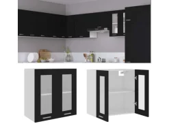 vidaXL Hängeglasschrank Schwarz 60x31x60 cm Holzwerkstoff