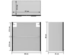 vidaXL Hängeglasschrank Schwarz 60x31x60 cm Holzwerkstoff