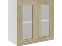 vidaXL Hängeglasschrank Sonoma-Eiche 60x31x60 cm Holzwerkstoff
