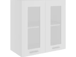 vidaXL Hängeglasschrank Weiß 60x31x60 cm Holzwerkstoff