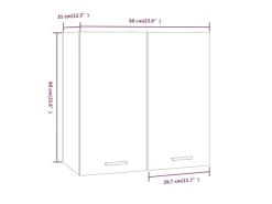 vidaXL Hängeschrank Braun Eichen-Optik 60x31x60 cm Holzwerkstoff