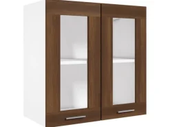 vidaXL Hängeschrank Glas Braun Eichen-Optik 60x31x60 cm Holzwerkstoff