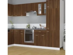 vidaXL Hängeschrank Glas Braun Eichen-Optik 60x31x60 cm Holzwerkstoff