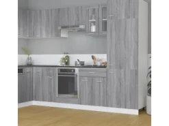 vidaXL Hängeschrank Glas Grau Sonoma 60x31x60 cm Holzwerkstoff