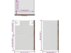 vidaXL Hängeschrank Glas Grau Sonoma 40x31x60 cm Holzwerkstoff