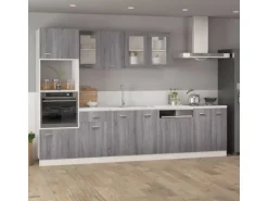 vidaXL Hängeschrank Glas Grau Sonoma 40x31x60 cm Holzwerkstoff