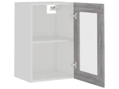 vidaXL Hängeschrank Glas Grau Sonoma 40x31x60 cm Holzwerkstoff