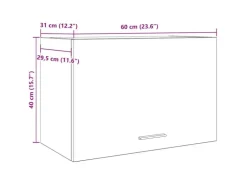 vidaXL Hängeschrank Lyon Artisan-Eiche 60x31x40 cm Holzwerkstoff 856117